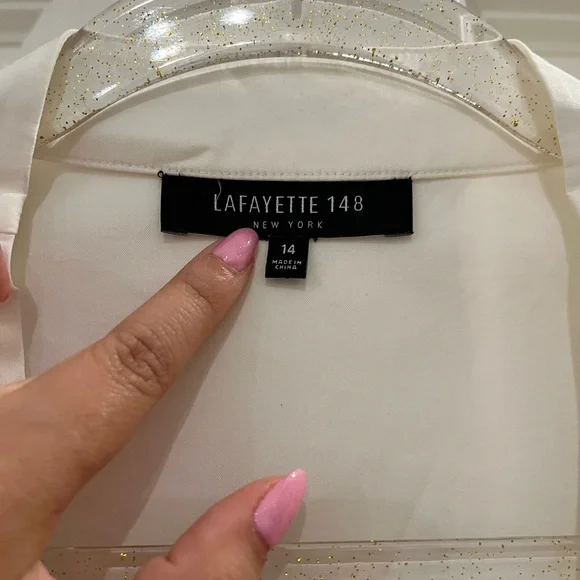 Lafayette 148 New York Wrap Top V-neck Long Sleeve Top size 14 - Picture 2 of 8
